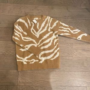 NEW WITH TAGS! Zebra strip sweater!! SIZE MEDIUM!